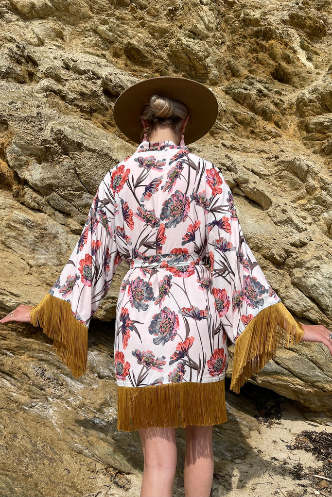 Kimono Coquelicot Corail Réversible
