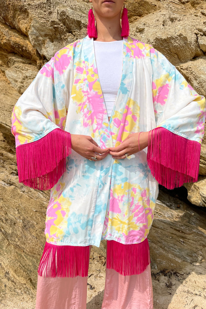 Kimono Pink yellow Réversible